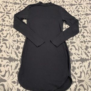 Charcoal Gray Cuffed Neck Dress